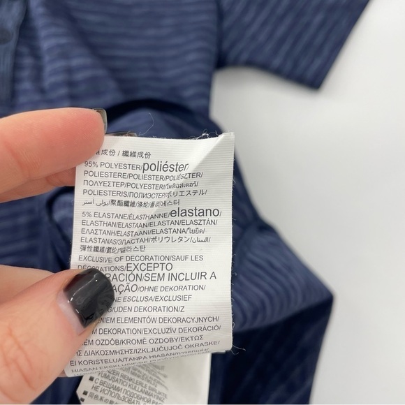 Under Armour Women’s Auburn Team Issued Navy Blue Stripe Golf Polo - Picture 6 of 8